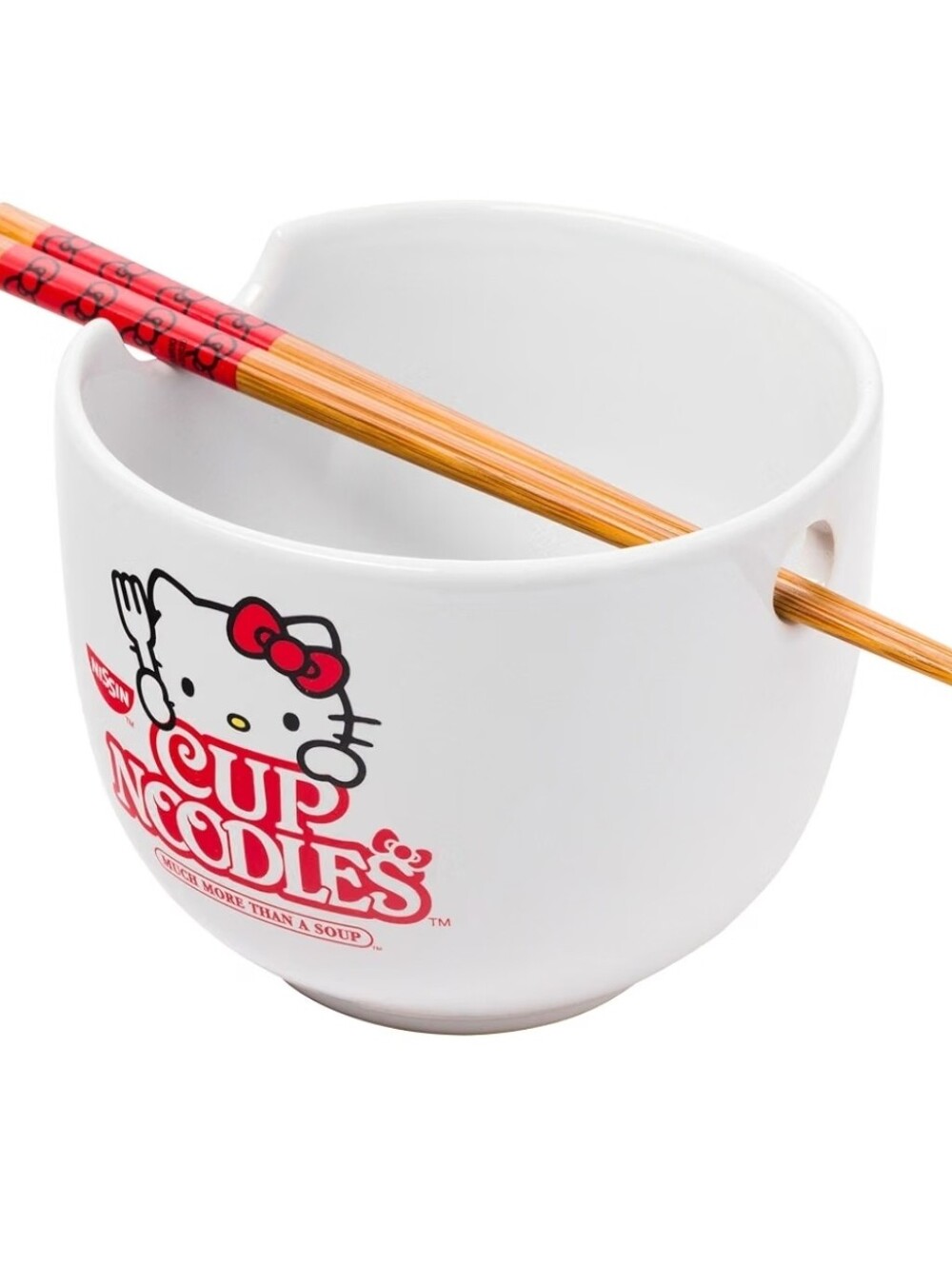 🔹️NWT Hello Kitty Noodle Cup Ceramic Ramen Bowl & Chopsticks